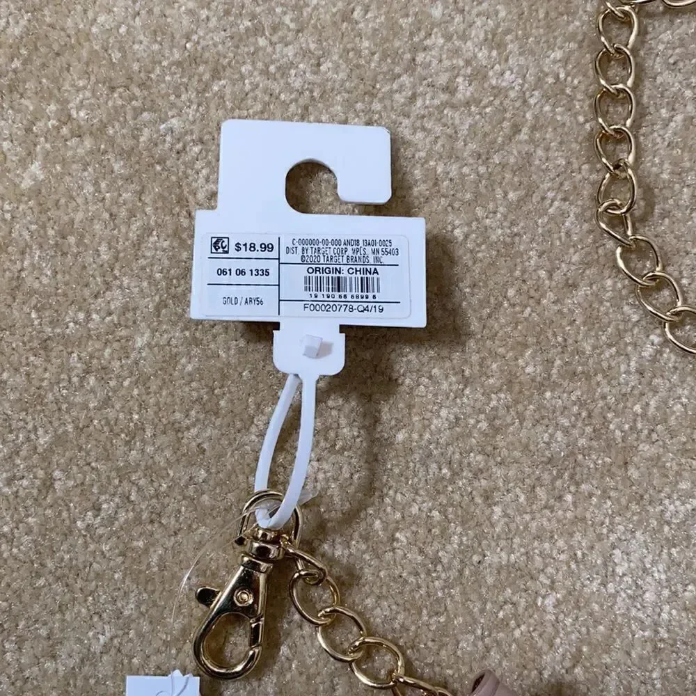 Women’s Gold Chain Belt with Small Purse M NWT